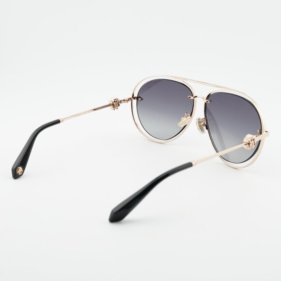 Roberto Cavalli SRC032M 0300 Sunglasses Gold Aviator Frame, Grey Lenses main image 5